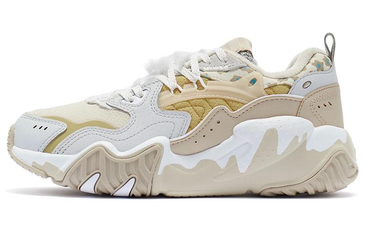 Li Ning Cat Paw Lite Нескользящие, износостойкие, дышащие низкие беговые кроссовки Женские Молочные конфеты Желтые AGCR230-3 35.5