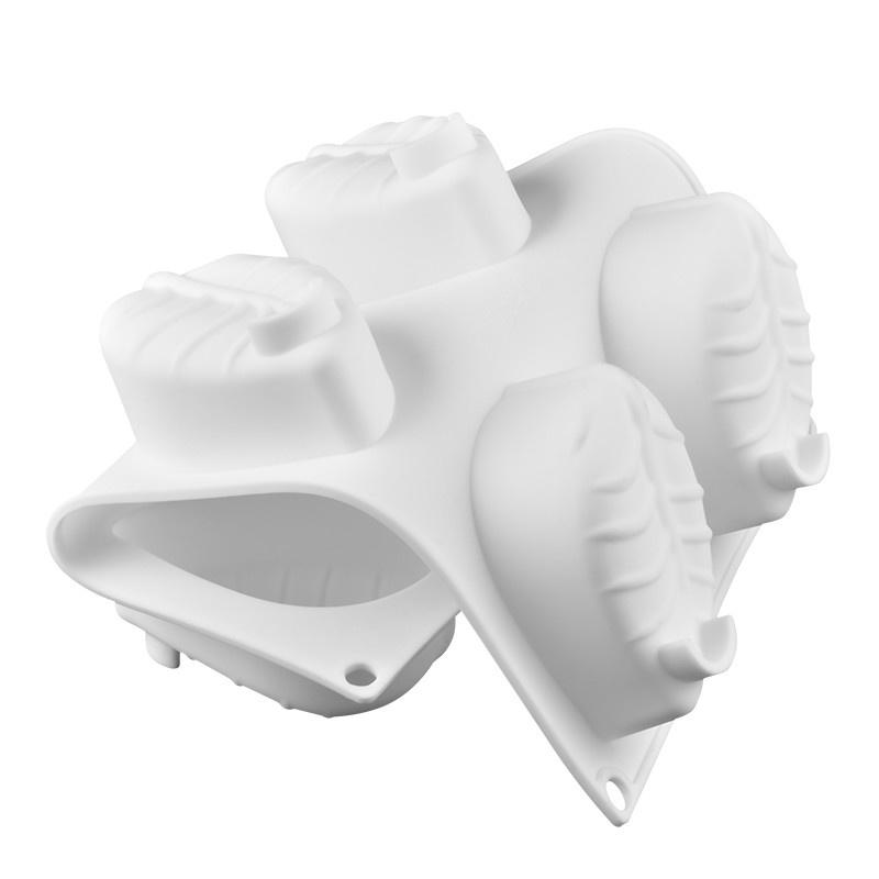 Leaf Shape Silicone Soap Mold 6 Cavities Chocolate Cake Mould Round Handmade Soap Candle Making Molds