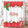Tu Christmas Shower Curtain Festive Holiday Decor Waterproof Bathroom Set Holiday Themed Xmas Pattern Home Decoration Modern Sty