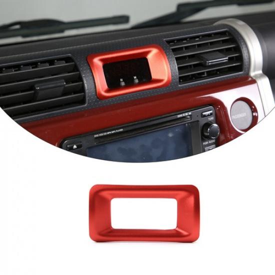 Red Alloy Middle Console Dashboard Clock Trim Cover For Toyota FJ Cruiser 07-21
