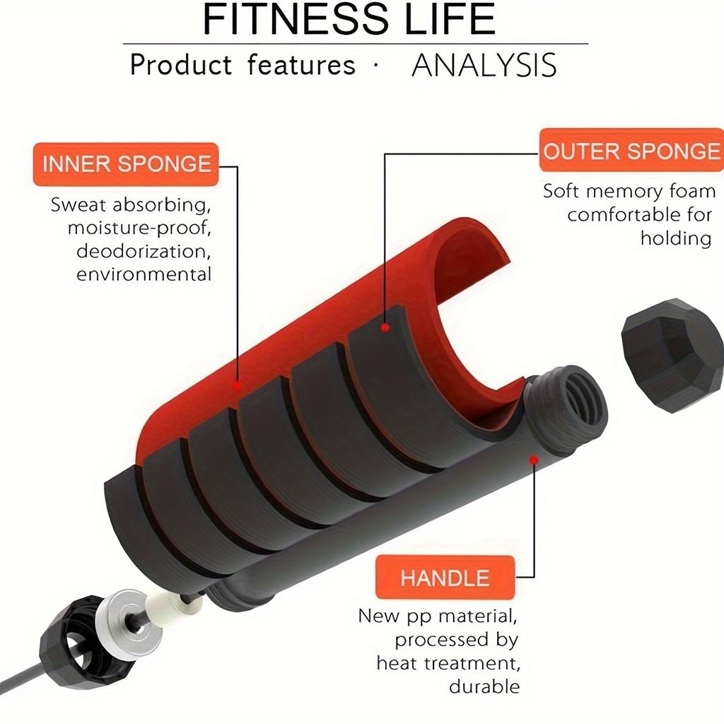 1 Stück Professionelles Springseil Beschwertes Geschwindigkeits-Springseil mit Memory-Foam-Griff für Effektives Cardio- und Fitnesstraining