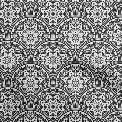 Tecido Georgette Viscose Preto Tecido Floral Costura Por Metro Impresso DIY Roupas Suprimentos De Costura 42 Polegadas