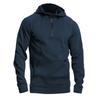Men's Long Sleeved Stand Up Collar Casual Pullover Hooded Half Zip Patchwork Fleece Hoodie