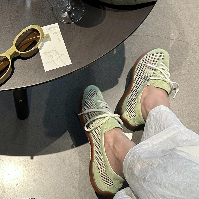 

Ballet shoes women s casual sports style new mesh women s retro single shoes 35 светло-зеленый