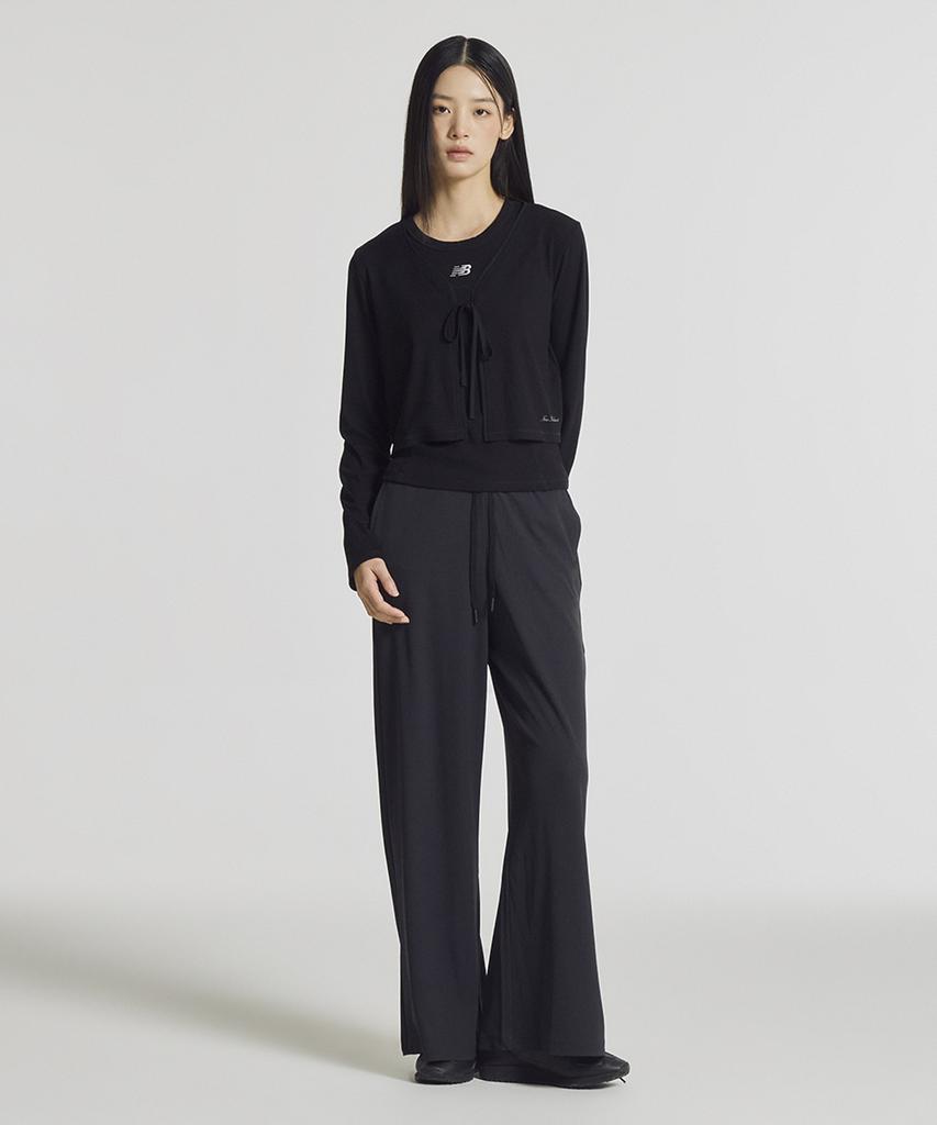 Nyuballanseu Nbmlg3W612 / Women Essential Ribbed Wide Pants (Black)