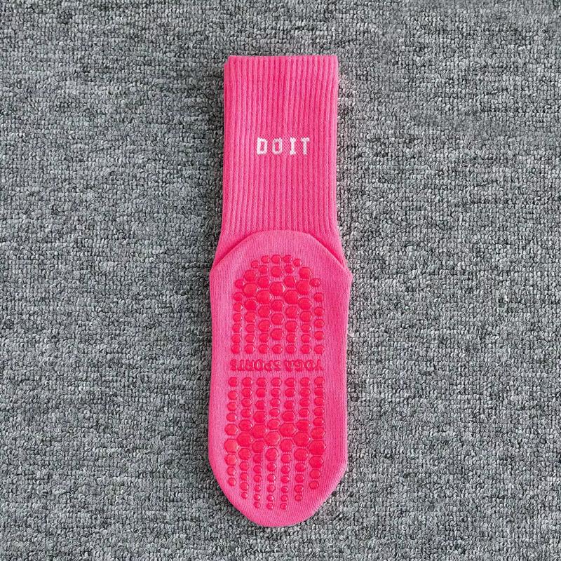 1 пара Хлопковые Дышащие Носки до середины голени для Йоги Однотонные Полосатые Противоскользящие Спортивные Носки Носки для Пилатеса Носки для Танцев Фитнес Тренировок