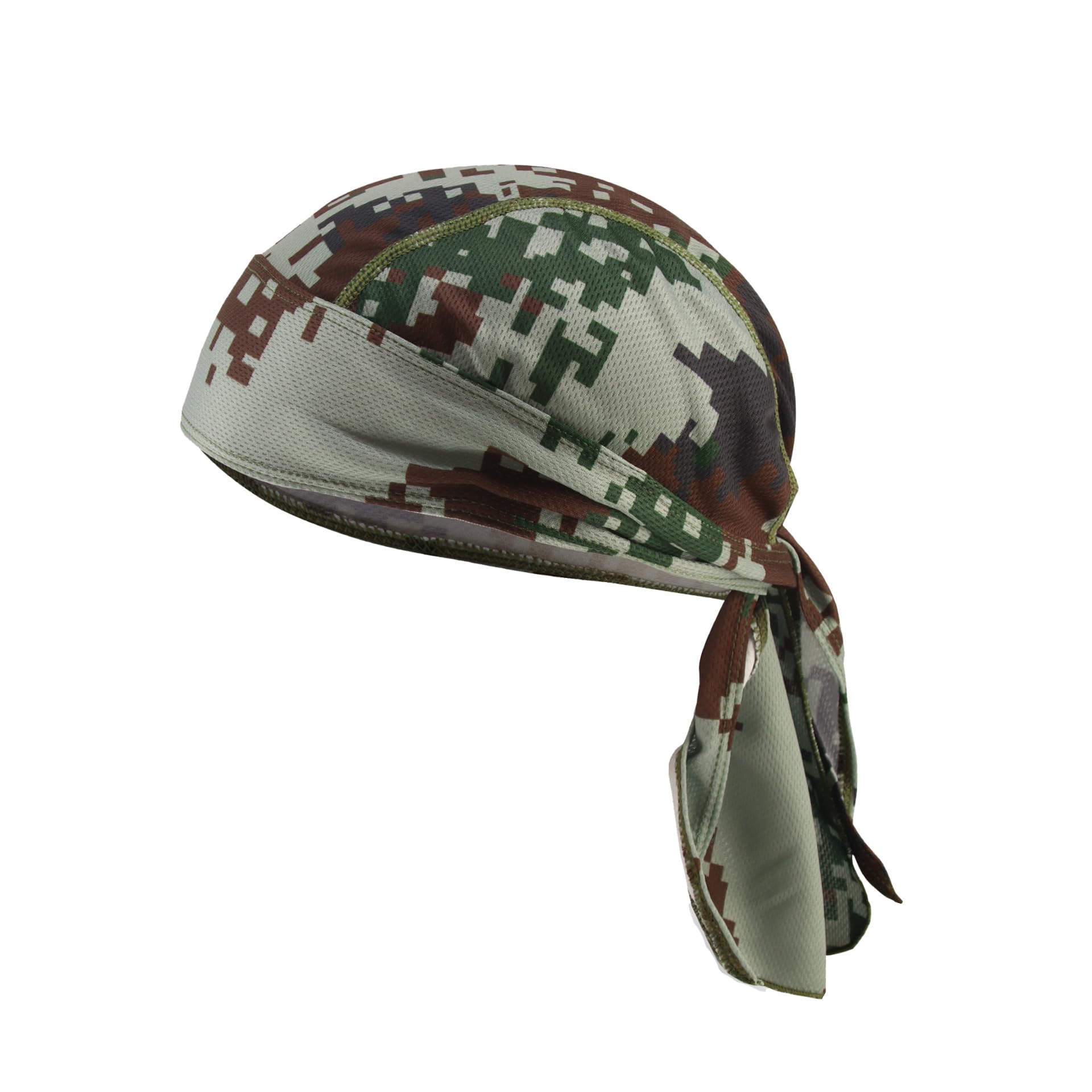 Kakatrend Bandana Cap Mesh Army Camouflage Quick Dry Sweat Absorption Pirate Hat UV Cut Sweat Stopper Men s Breathable Material Durag Skull Cap