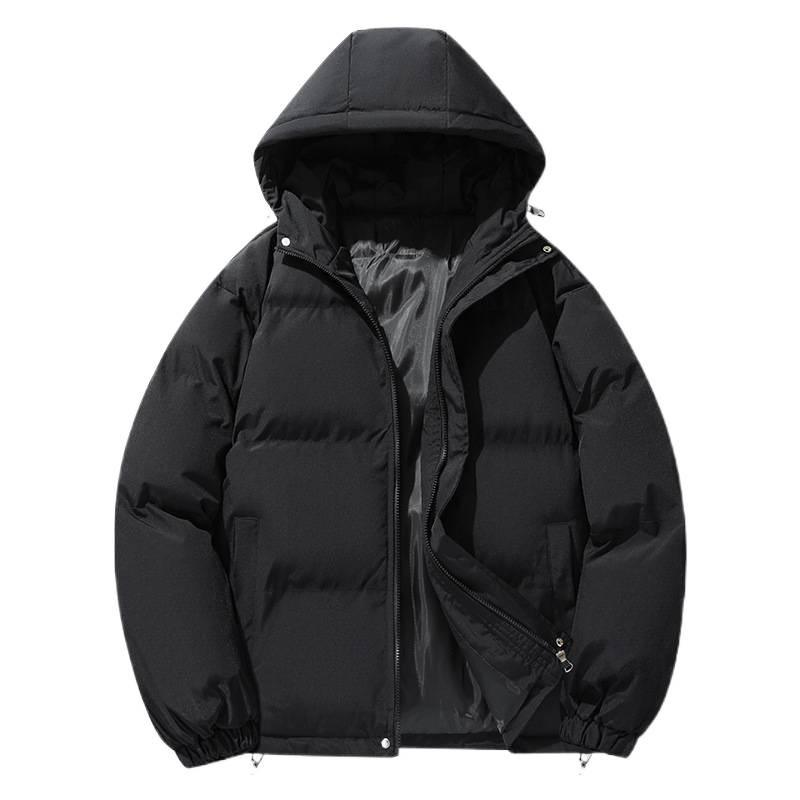 Men's Winter Hooded Puffer Coat - Hong Kong Style, Loose Fit, Plus Size Outerwear