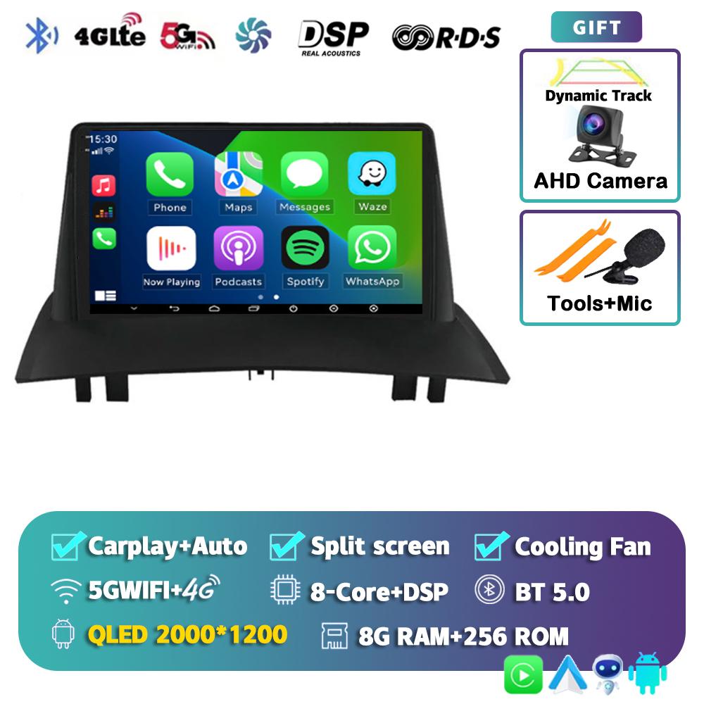 Android 14 Carplay Auto WIFI+4G Car Radio For Renault Megane 2 2002-2009 Multimedia Video Player 2Din 2din DVD Navigation GPS BT