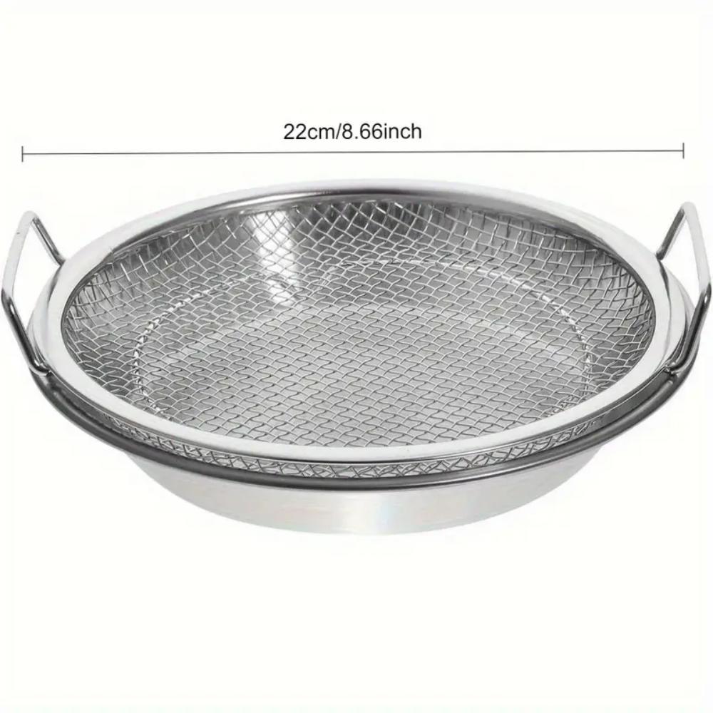 Stainless Steel Circular Food Filter, Sieve, Basket, Easy To Clean In Home Kitchen, Long-lasting Drainage, Compatible with Fryin