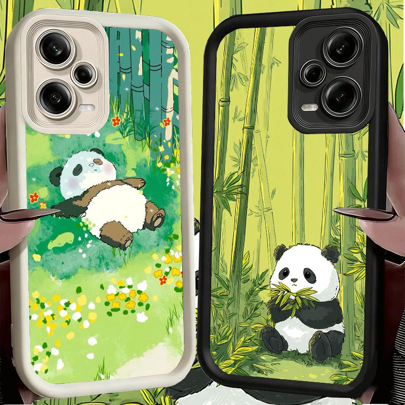 Cute Cartoon Panda Soft Phone Case for Xiaomi Poco X7 X6 X5 Pro X4 Gt X3 F7 Ultra M8 M7 Redmi 15C 15 14C 13 13C 12 12C 10 10C