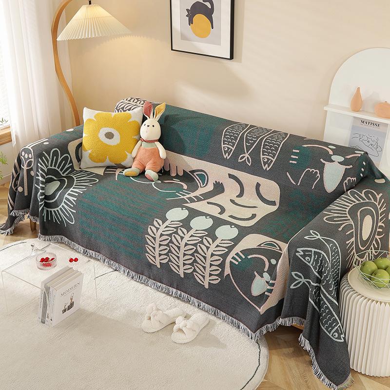 Knitted Universal Sofa Towel Nordic Ins Wind Cover Cloth Full Cover Sofa Cushion Cover Cover Blanket Single Three People All Seasons