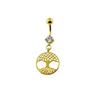 Piercing KODY PIERCING 18K pozlacený Tree of Life přívěsek do pupíku – kvalitní piercing