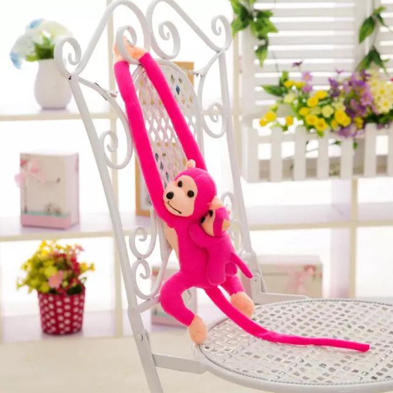 Păpușă maimuță pentru perdea Maimuță cu brațe lungi Jucărie de pluș Maimuță suspendată Cap de coliziune pentru mașină electrică Păpușă de cârpă Pandantiv mic pentru casă
