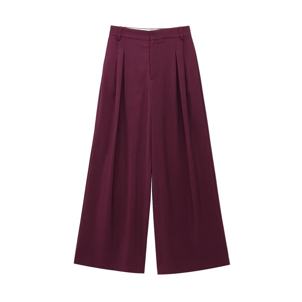 2025 Spring Women's Double-Breasted Suit Jacket & Pleated Pants Set