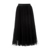 LANCY Flowy A-Line Pleated Mesh Midi Skirt