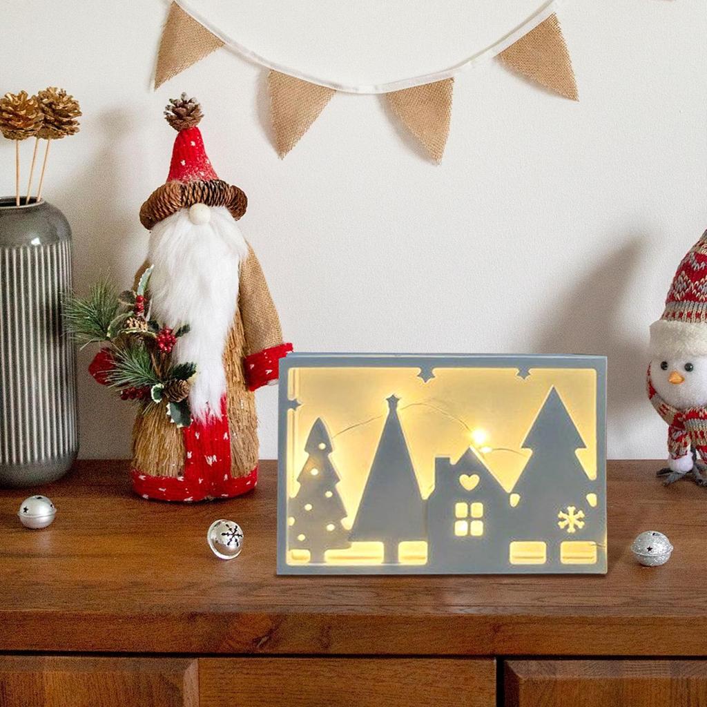 Christmas Tree Resin Mold Holiday Light Sign Plaster Mould Easy Demolding Silicone Light Sign Moulds For Cement Plaster Adults