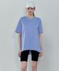 Basic House Women'S Cool Sorona Semi-Overfit Round Neck Short Sleeve T-Shirt Blue Lzts3202