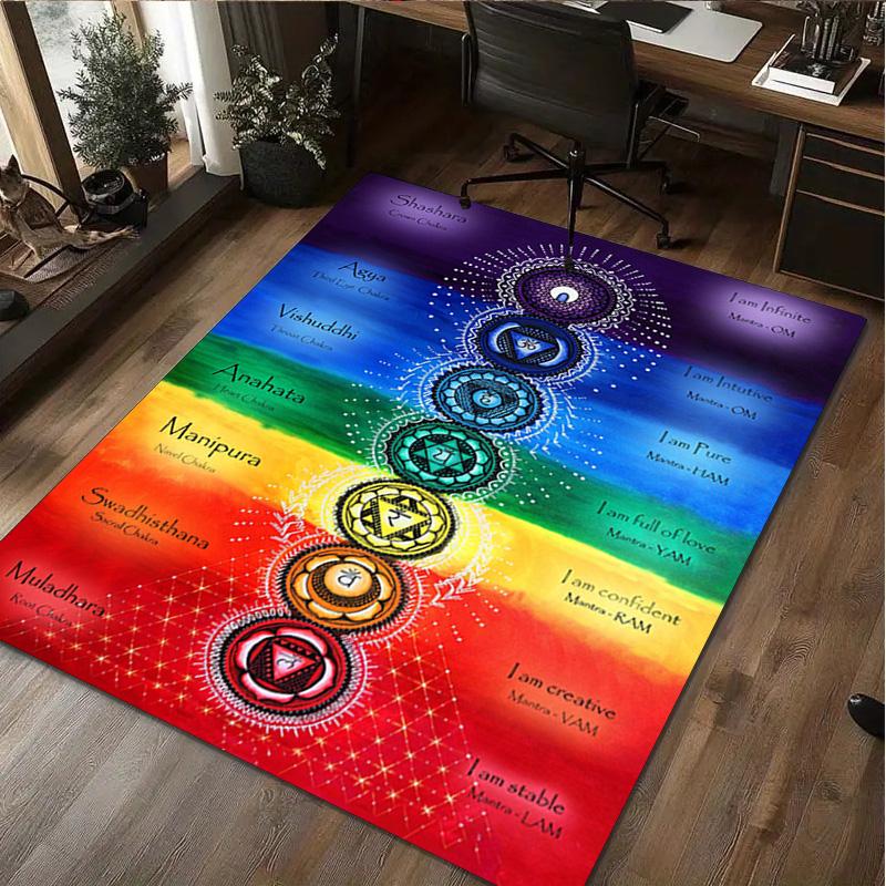 Chakras Rug - Home Carpet Office Decorative Carpet For Living Room Bedroom Door Mat Floor Rug Computer Chair Area Rug