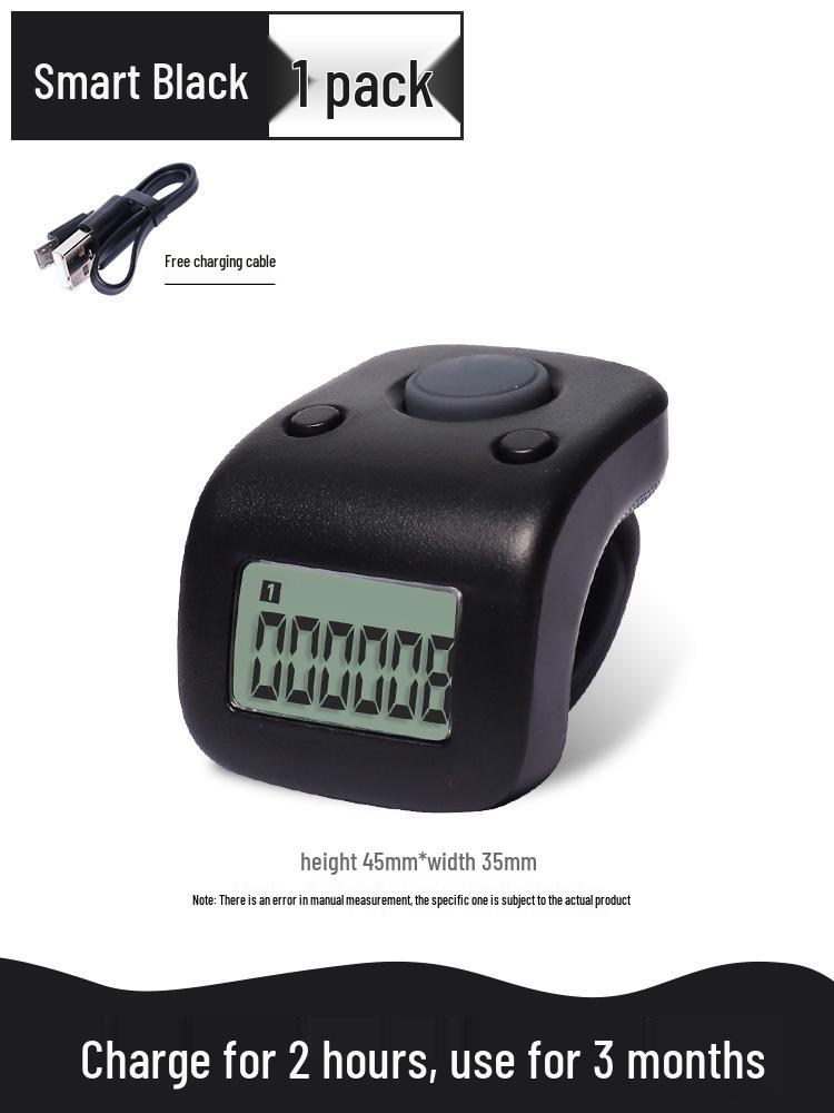 Rechargeable Bluetooth Smart Ring with Digital Counter