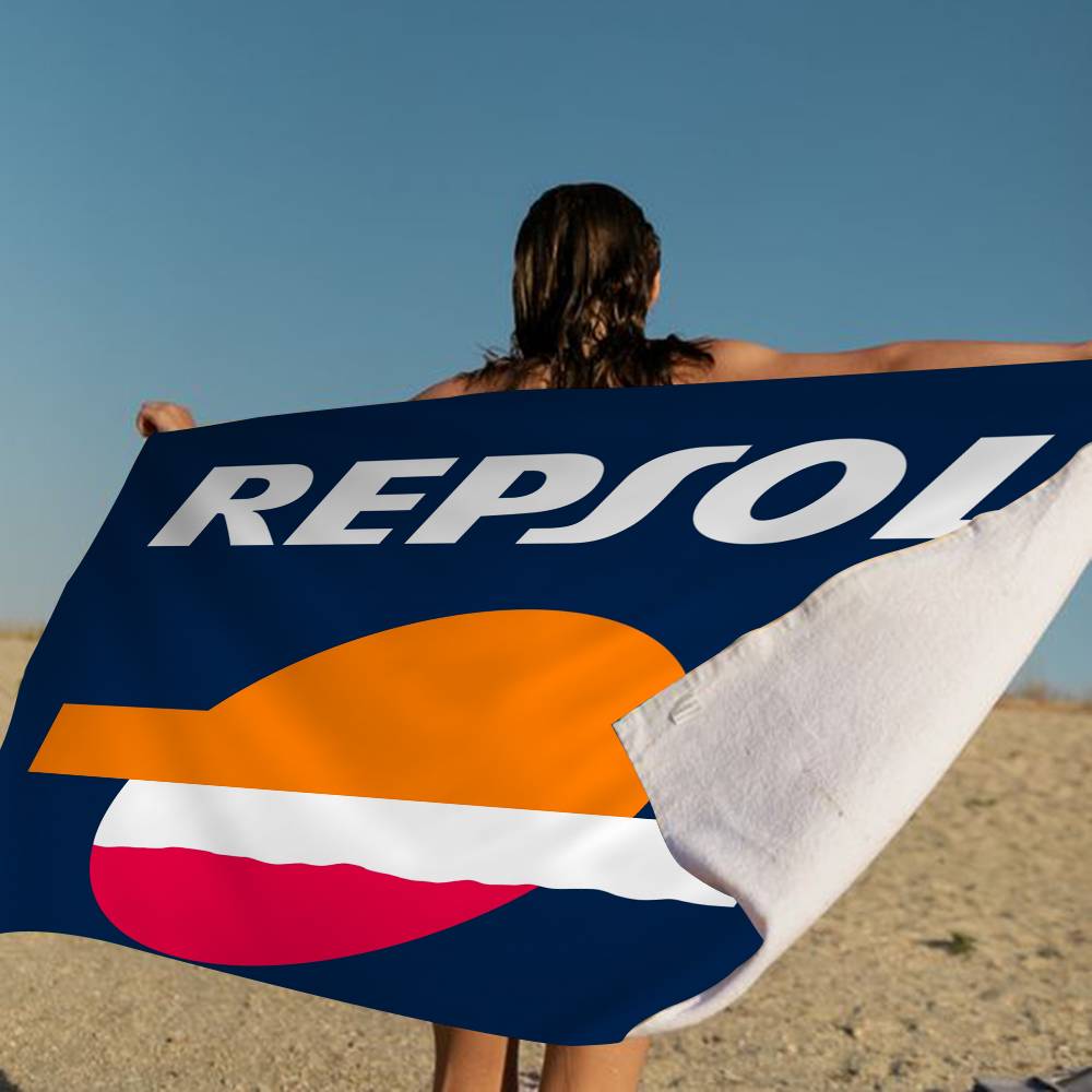 R-Repsol Retro Microfiber Printed Beach Towel Mountain Climbing Yoga Beach Swimming Running Absorbent Soft Towel