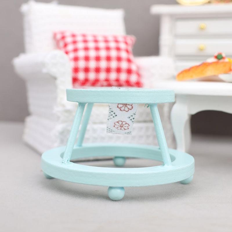 Vintage Miniature Walking Chair 1:12 Doll House Furniture Baby Walker with Life Like Details for Doll House Enthusiasts