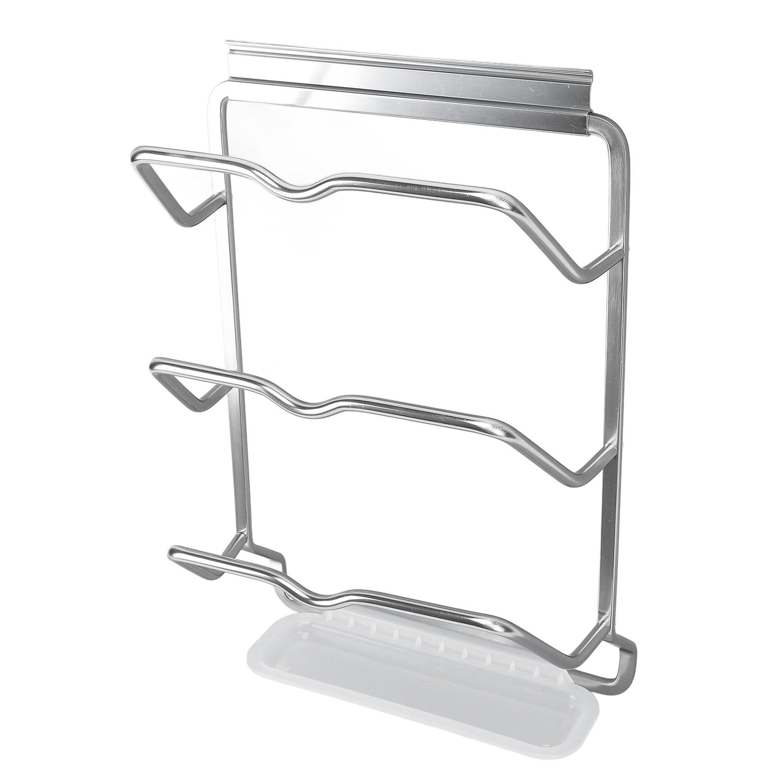 Housewares Hanging Pan Lid Rack 3 Tier Aluminum Alloy Cabinet Pot Lid Holders Organizer for Plates Cookie Sheets