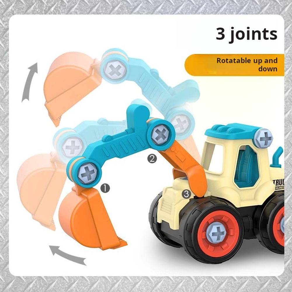 Construction Vehicle Toy Kit DO IT YOURSELF Engineering Truck Set Battery-Free Mini Excavator Model Birthday Infant Shower Gift Idea ideal for Boys