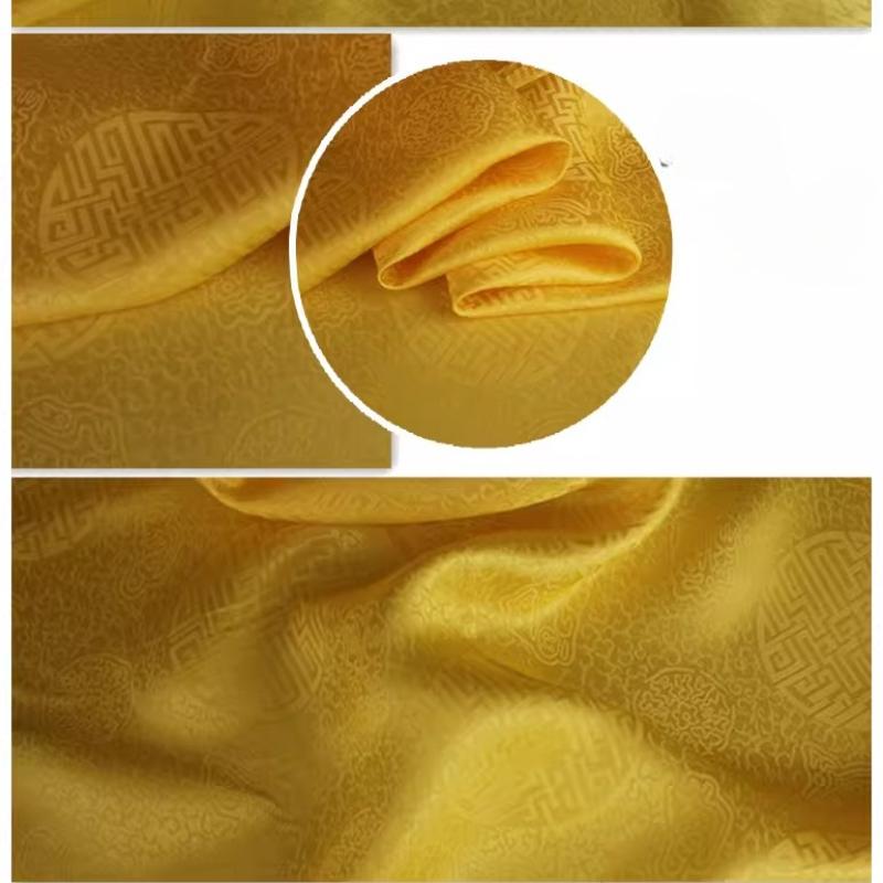 17 Ohm Silk Fabric Traditional Chinese Jacquard Silk Cotton Charmeuse Crepe Tissu Fabric for Sewing Cheongsam Cloth Width 114cm