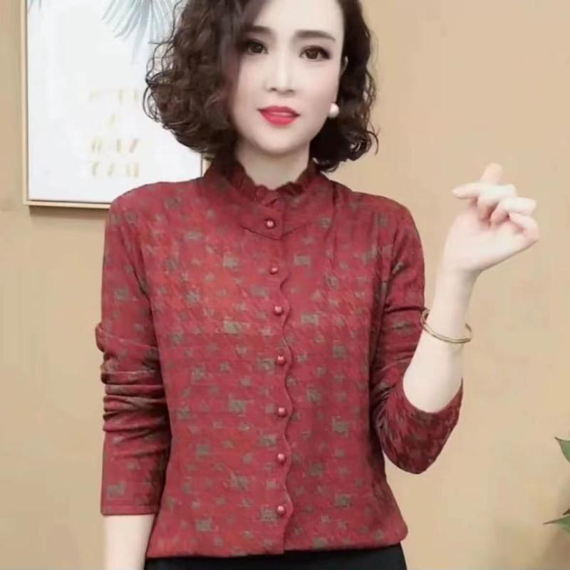 

Новий модний та універсальний осінній светр з коміром-стійкою та довгими рукавами, топ, що омолоджує та стрункішою L червоний