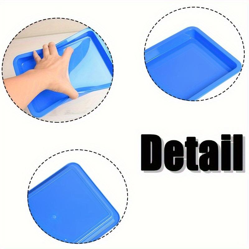 5pcs Colorful Plastic Flat Bottomed Shallow Tray Experimental Tray Small Item Parts Storage Box Storage Classification Square Tray