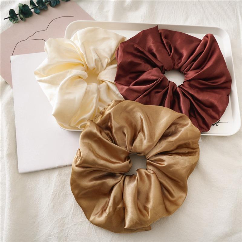 Large-sized Wide-edge Large Intestine Hairband Fashionable Girl's Hairstyle Elastic Hair Tie Hair Accessory