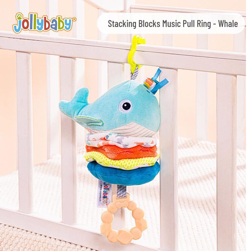 Jollybaby Soothing Baby Stroller & Crib Hanging Toy with Music Pull Ring