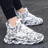 Big Size 39-46 Mens Outdoor Shoes Sports Running Shoes PU Leather Graffiti