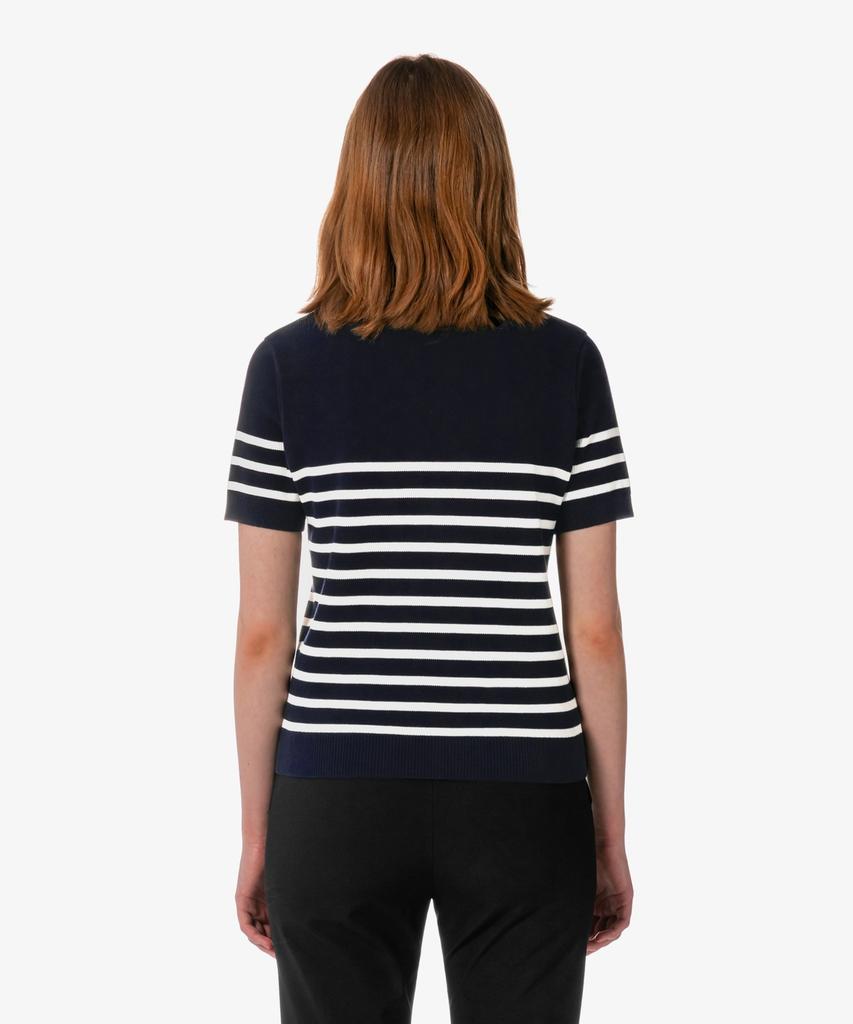 LACOSTE Women'S Striped Short Sleeve Sweater Af415E-56G 166