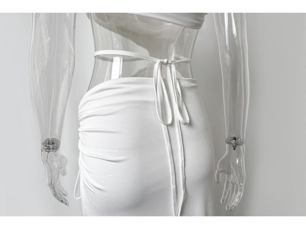 2026 One-Shoulder Strap Women's Sexy Lace-Up Cut-Out Split Long Dress