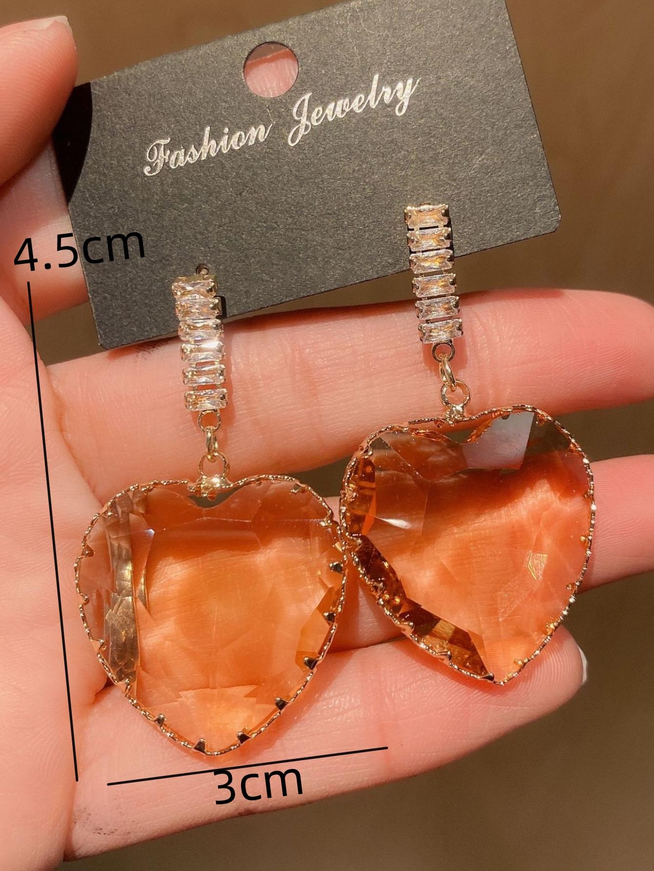 

2 шт. женские модные серьги с цирконом и кристаллами в форме сердца и аксессуары для вечернего платья для вечеринки