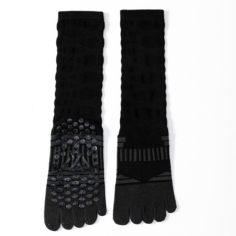 Female Spring and Autumn Professional Fitness Yoga Pilates Dance Non Slip Silicone Five Finger Tube Socks
