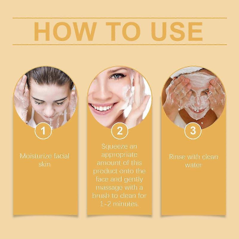 Vitamin C Foam Cleanser for Deep Pore Cleansing, Acne & Blackhead Removal, Hydrating & Brightening Facial Wash for Healthy Radiant Skin