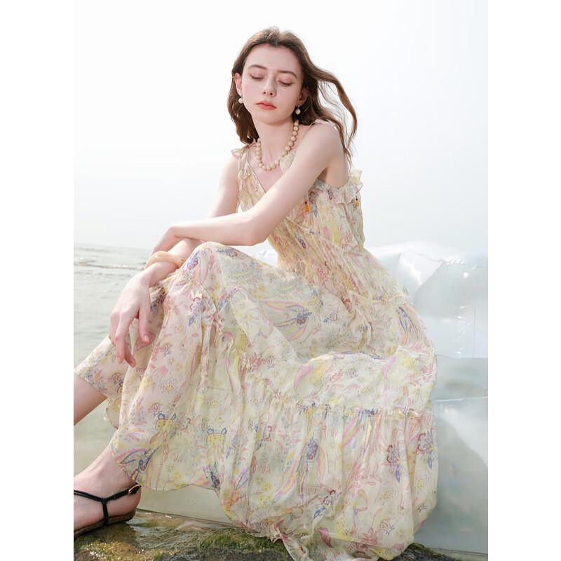 

Летнее платье макси Sancai 2025 с пейсли M