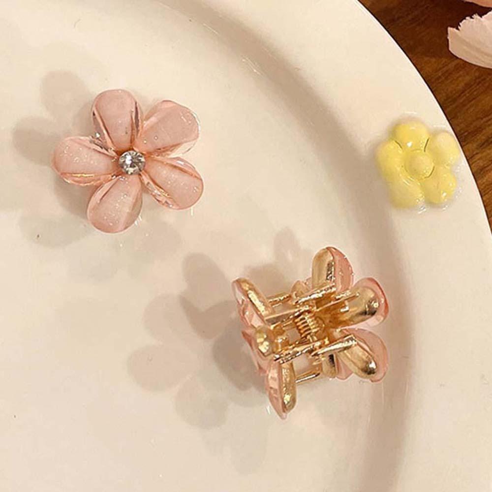 10pcs Sweet Pearls Flower Hairpin Resin Women Side Clip Headdress Mini Hair Claw Daily