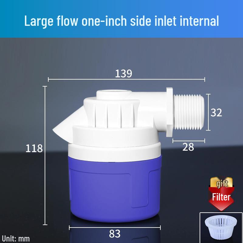 Automatic High Flow Water Tank Control Valve with Self-Stopping Feature and Plastic Float Valve