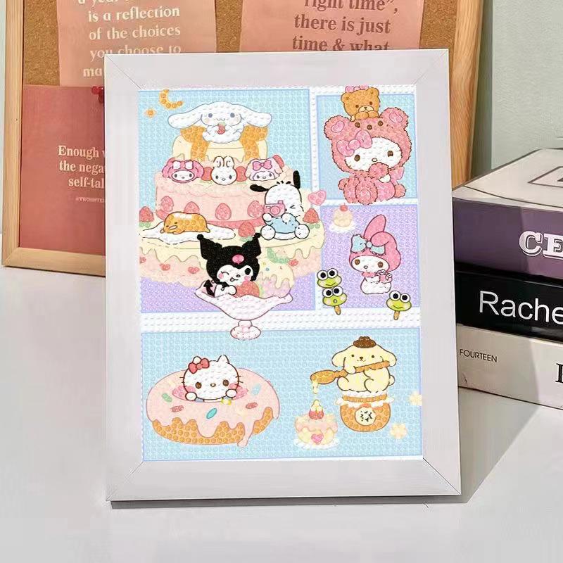 Kuromi Cartoon Diamond Painting Kit: Peace & Joy DIY Gift for Students and Kids.