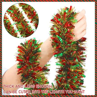 2Pcs 2M Christmas Decoration Color Ribbon Gold Red Green Wreath Hanging Christmas Tree Ornament Home Decor New Year Accessories