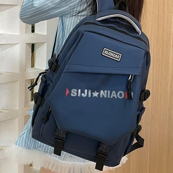 Unisex Oxford Letter Bookbag With Antiburden Features For High School Students