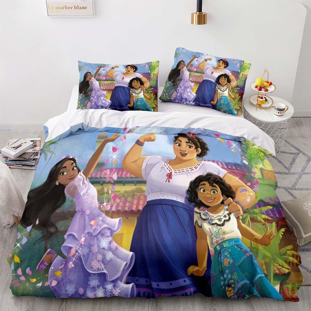 Disney Encanto Cartoon Print 2/3-pcs Bed Set Soft Bedding Set Cover