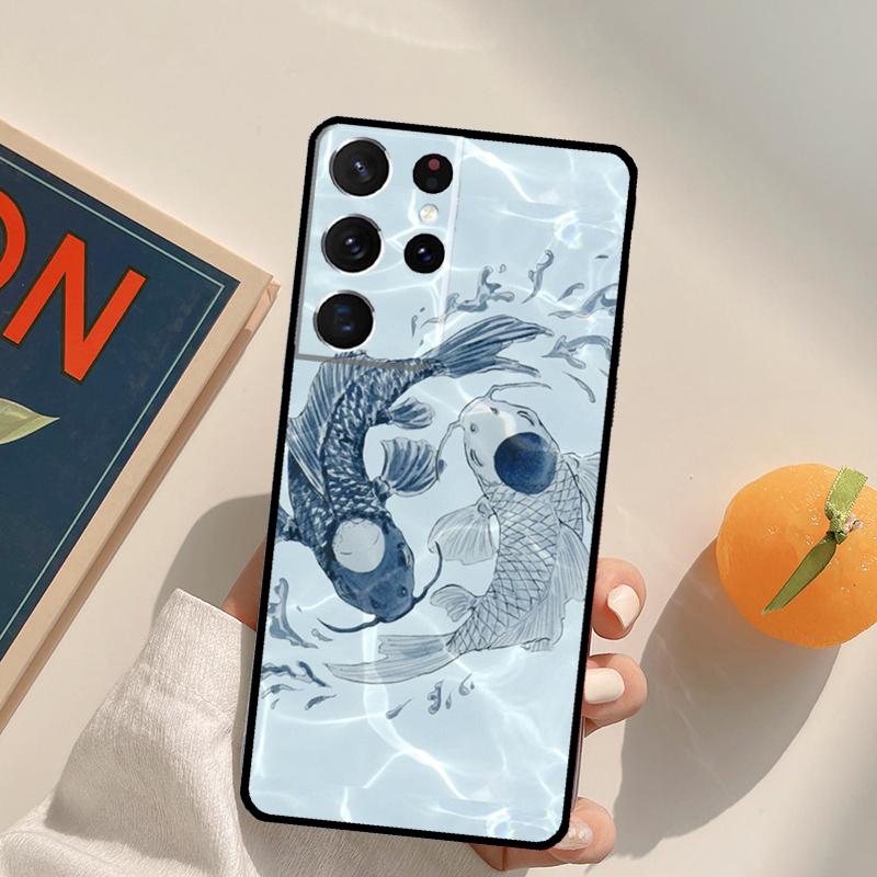 

Чехол для телефона Yin Yang Koi для Samsung Galaxy S25 S26 Ultra S24 S20 S21 S22 S23 Plus S10 S25 FE Задняя крышка Galaxy S25Ultra