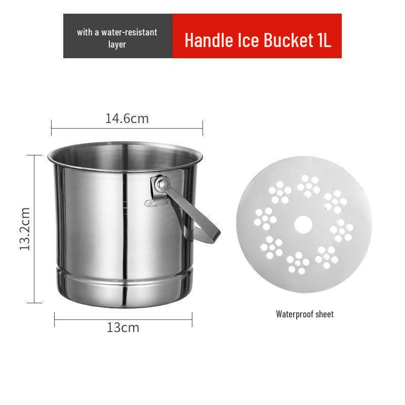 Stainless Steel Gold Ice Bucket with Creative Handle for Champagne, Beer, and Wine