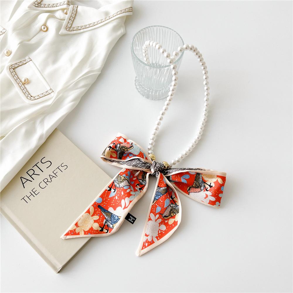 Decorative Simple Texture Silk Scarf Women'S New Style Spring And Autumn Summer Fashion Versatile Headscarf Work Scarf