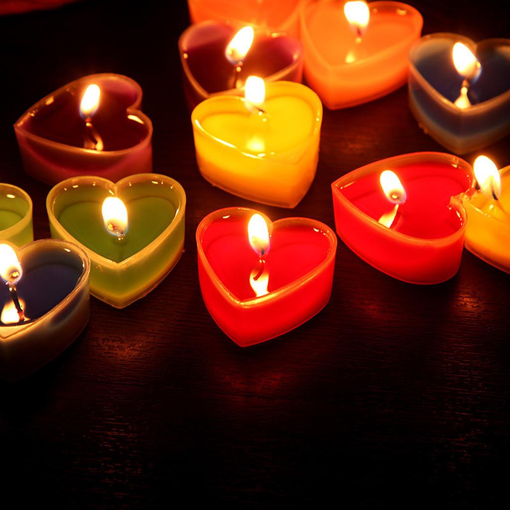 9pcs Heart Shape Christmas Holiday Tealights Long Burning Time Perfectly For Holiday Parties And Warm Decoration